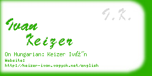 ivan keizer business card